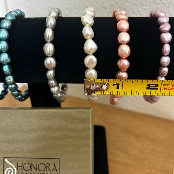 Honora 6.0-7.0mm Multi-Color Freshwater Cultured Pearl Strand Bracelet Set Of 7 - Picture 5 of 7